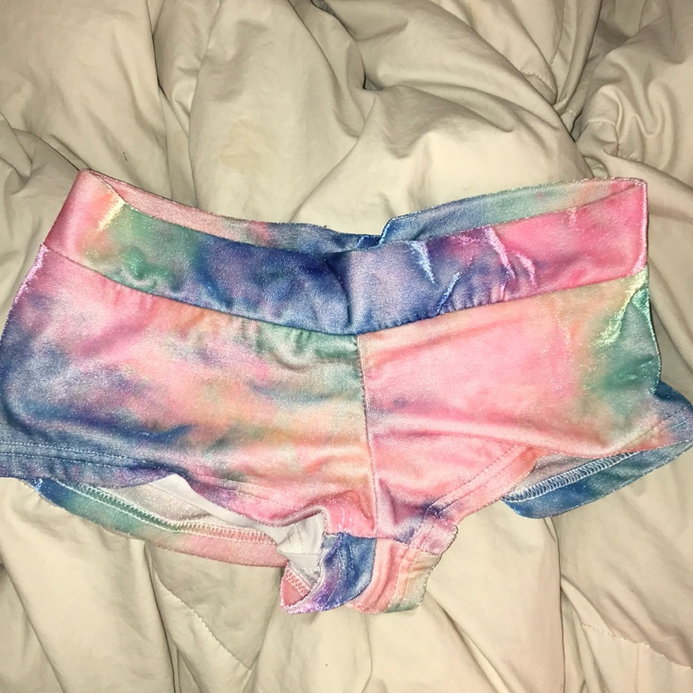 Rainbow velvet shorts